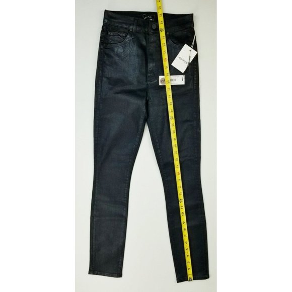 Mother 25X27 Women's Black The Swooner Ankle Wet Paint Denim Logo Tag Jeans USA - Picture 14 of 16